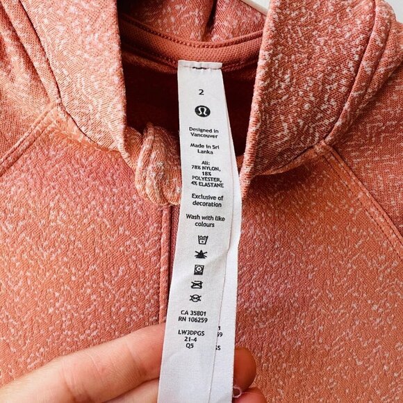 Lululemon Restless crop half zip long sleeves top, blush, Size 2 J149 - Picture 9 of 10